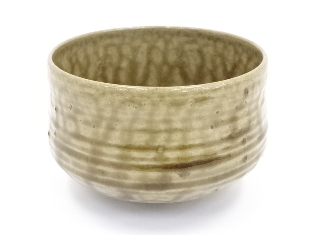 JAPANESE TEA CEREMONY ASH GLAZE TEA BOWL / CHAWAN